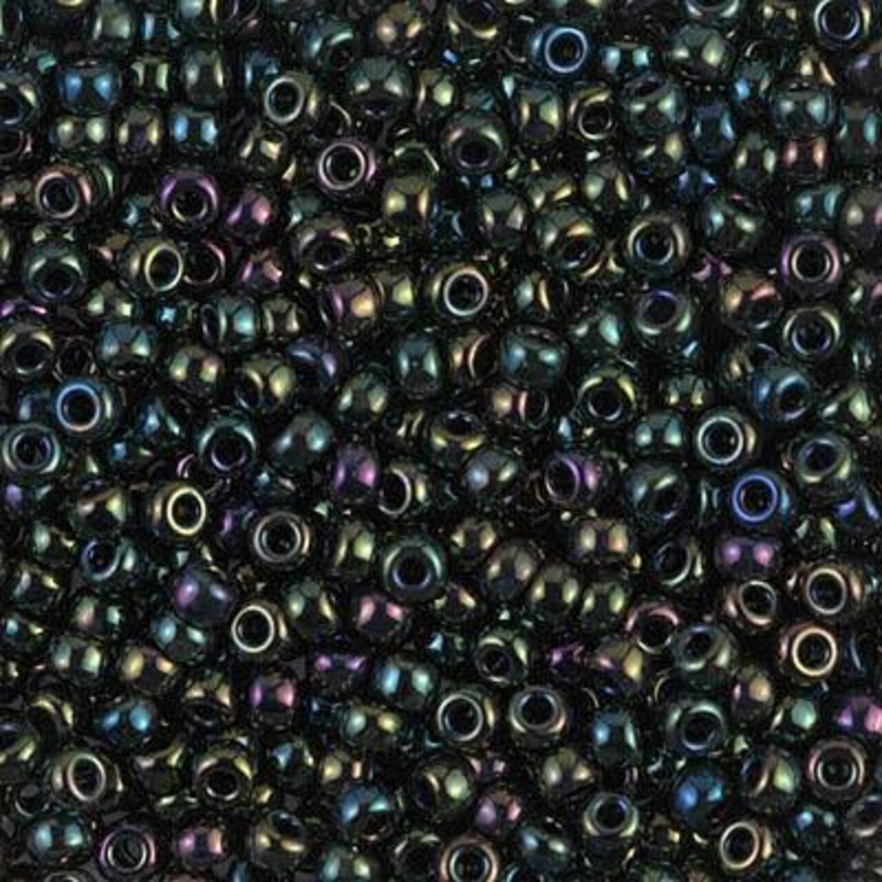 Miyuki 8 Round Seed Bead, 8-453, Metallic Forest Green Iris, 10 grams